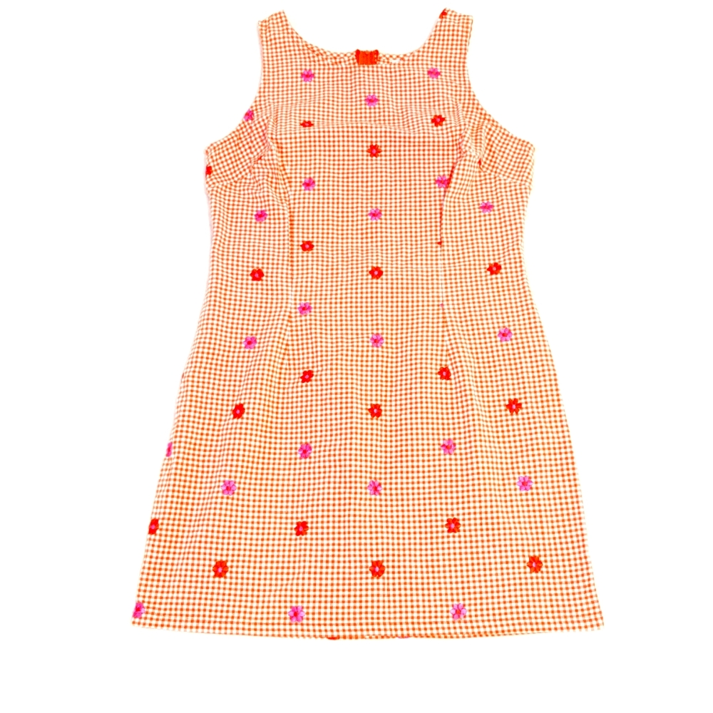 COPY - Vintage Retro Y2K Gingham Embroidered Dress